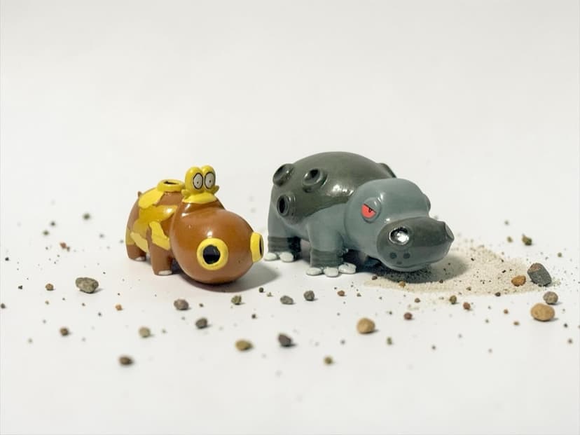 Hippopotas — Hippopotas & Hippowdon tamaño tipo Tomy