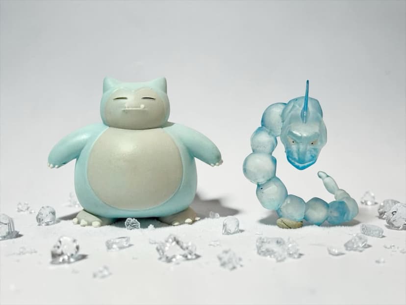 Snorlax — Snorlax de hielo y Ónix de cristal tamaño tipo “Tomy “