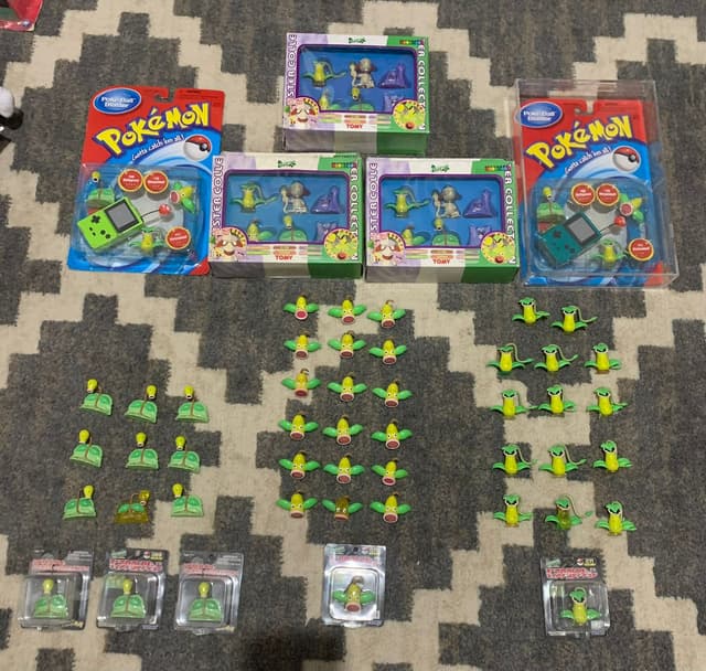 Bellsprout, Weepinbell, Victreebel · Monster Collection / Poké Ball Blaster · loose lot + sealed sets/carded singles