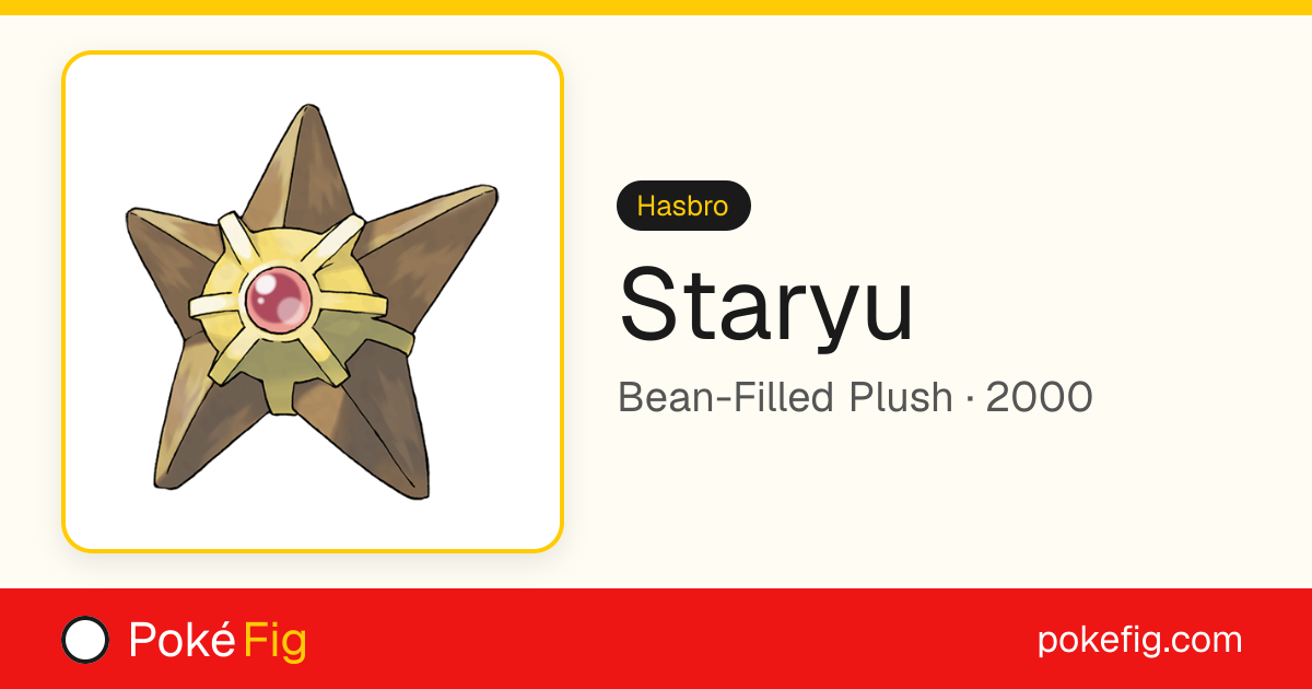 Staryu · Bean-Filled Plush — Hasbro · PokéFig